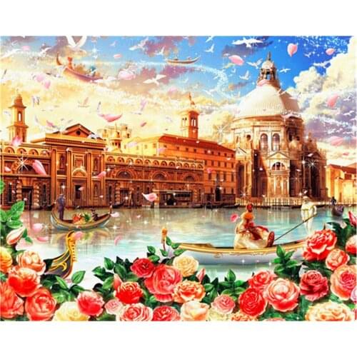 Full Square Drill 5D Diy Diamond Painting Landscape Venice European City Diamond Embroidery Sale Pictures of Rhinestones Decor