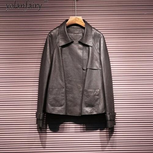 2020 Genuine Leather Jacket Women Clothes 100% Sheepskin Coat Female Vintage Womens Windbreaker Cloak Autumn Vrouwen Jassen