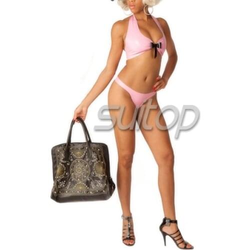 Rubber latex bra with latex briefs latex underwear