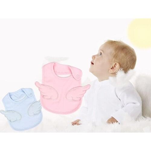 Hot Baby Bibs 100% Cotton 5 Colors Waterproof Bib Cute Embroidery Angel Pattern Bandana Baberos Girls Boys Stuff