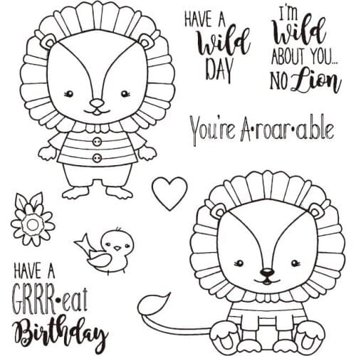 Lion Clear Silicone Stamp Seal for DIY scrapbooking photo album Decorative clear stamps A330