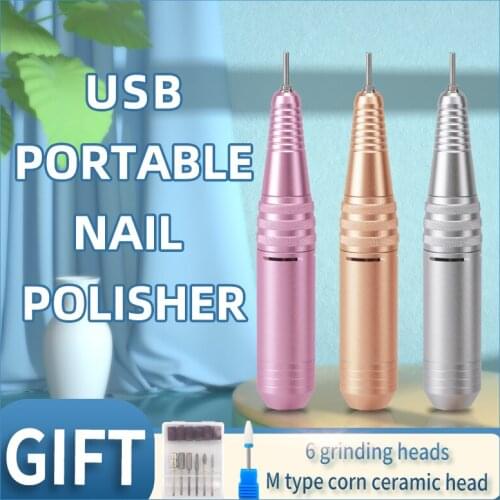 30000RPM Portable Electric Nail Drill Machine Kit Manicure Machine Set USB Pen Nail File Mini Nail Art Equipment Tool Ceramic