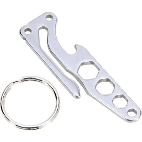 H867 EDC mini multi-function key clip bottle opener key hang buckle Hexagon wrench Belt clip Bag clip