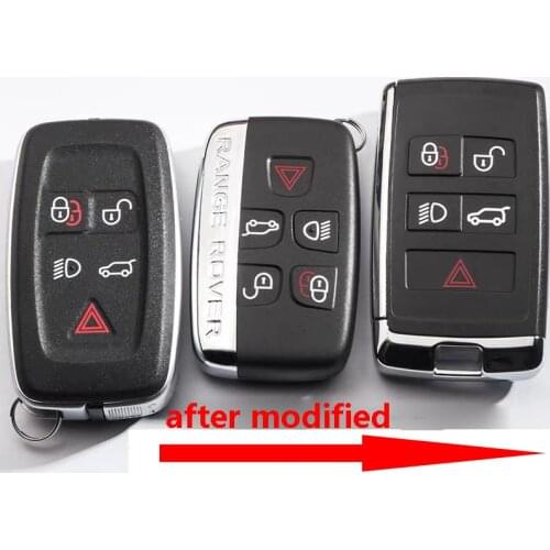 Car Modified Remote Key Shell Key Case for Land Rover Range Rover LR2 LR4 for Jaguar Upgraded Replacement Key Cover with Logo