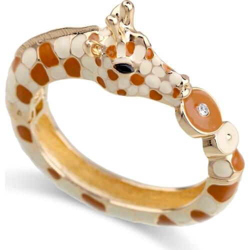 Fashion Beautiful Zebra Animal Cuff Bracelet Statement Bangle for Women Girls Gold Plated with Enamel Bracelets Bangle Jewelry