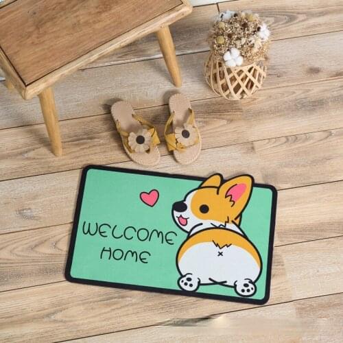 Cartoon Animals Creative Nordic Rug Non-Slip Absorbent Cute Rug Restroom Bathroom Foot Mat Entrance Door Rugs Flannel Material