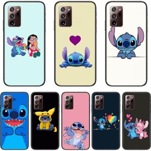 Cartoon phone case stitc Phone Case cover hull For SamSung note20 10 9 8 4 pro plus black prime soft bumper Transparent