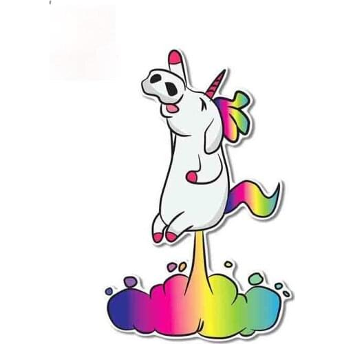 Farting Rocket Unicorn Decal Windshield Cartoon VAN Car Stickers Occlusion Scratch Anime Decoration Good Quality Waterproof