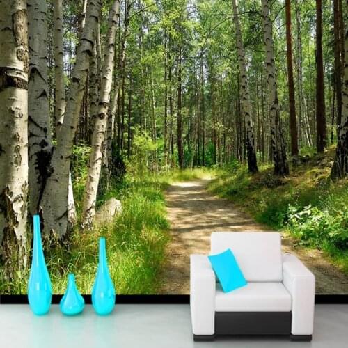 Custom Mural Wallpaper For Walls Green Forest Trees Landscape Living Room TV Background Wall Papel De Parede 3D Photo Wallpaper