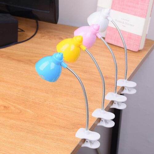 1 Pcs Night Light Candy Color Mini Table Clip On LED Adjustable Book Emergency Light Night Reading Lamp