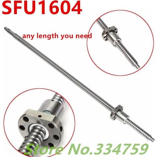 NEW SFU1604 200 250 300 350 400 450 500 550 600 650 700 750 mm 800mm 790mm 330mm with one 1604 flange single ball nut CNC parts