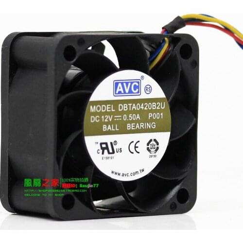 NEW AVC DBTA0420B2U 4020 4CM 4PIN PWM cooling fan
