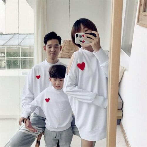 Matching Family Outfits High Quality Love Print Long Sleeve Sweatshirt Mommy And Daughter Matching Shirts Father Son Tops 2019