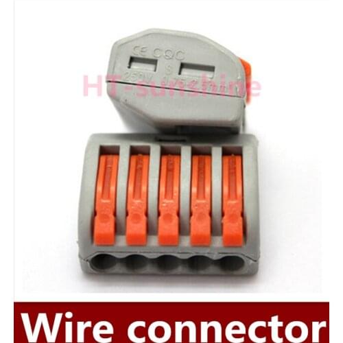 Wholesale+high quality 200PCS 5port PCT-215 Universal compact wire wiring connector conductor terminal block with lever