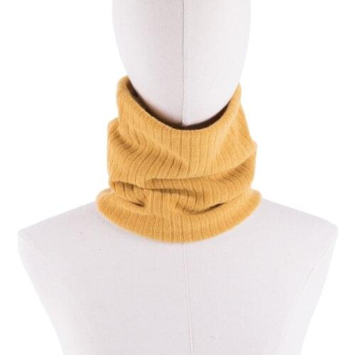 Autumn Winter Double-Layer Plush Velvet Ring Scarf Outdoor Windproof Warm Neck Collar Solid Color Neckerchief Knitted Wool Scarf