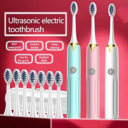 Rechargeable Electric Toothbrush Sonic Toothbrush 5Mode Adult Timer IPX7 Waterproof Automatic Ultrasonic Brush Teeth Whitening
