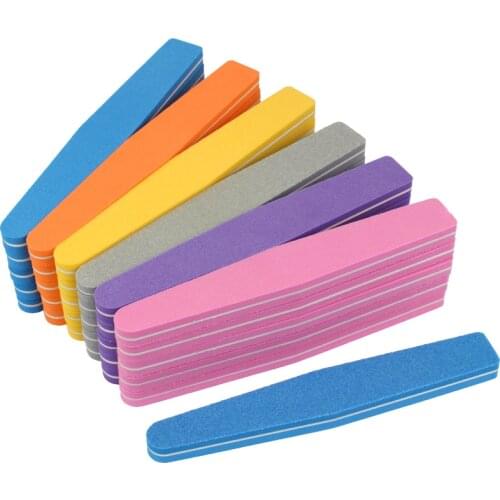 10pcs Sponge Nail files buffer 100/180 Double Sided Trimmer Buffer lime a ongle Diamond Nail Art Tools Washable Buffing Files