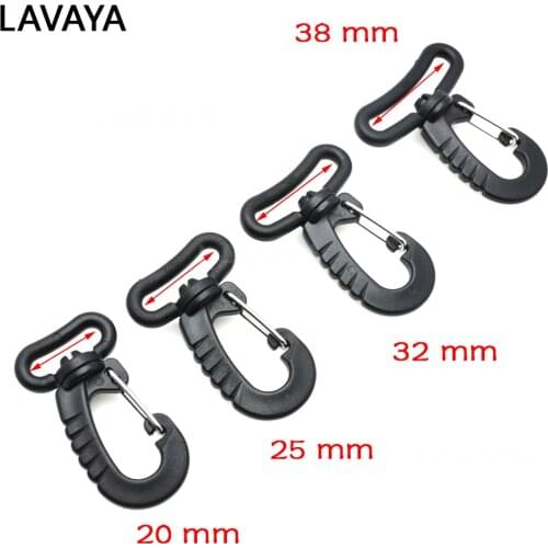 Black Color Plastic Swivel Snap Hook for Keychain Backpack Buckle Belt Strap Outdoor sports bag accessories