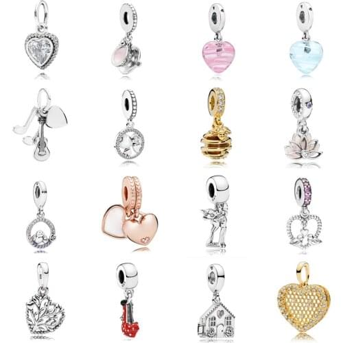 NEW 2021 100% 925 Sterling Silver Love Gem Honey High Heels Charm Pendant Fit DIY Original Bracelet Fshion Jewelry Gift