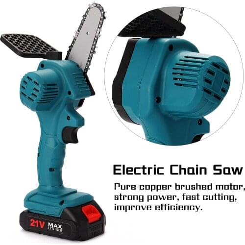 21V Portable Mini Electric Pruning Saw Rechargeable Small Wood Spliting Chainsaw Woodworking Tool for Garden Orchard Branch Clip