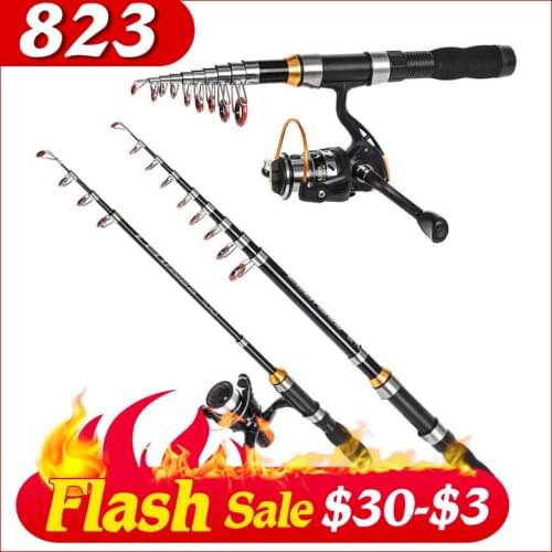 Portable Spin Fishing 1M/1.2M/1.5M/1.7M Rod Tough Carbon Fiber Power Telescopic Travel Sea Boat Fishing Rod