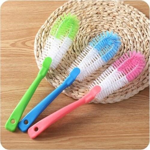 Practical cupbrush nylon long handle glass cleaning bottle brush bristle lengthened cleaning bottle shaper cup brush