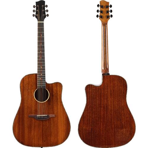 Professional 41 inch full sapele solid wood acoustic guitar natural color matte finish 6 string folk guitar