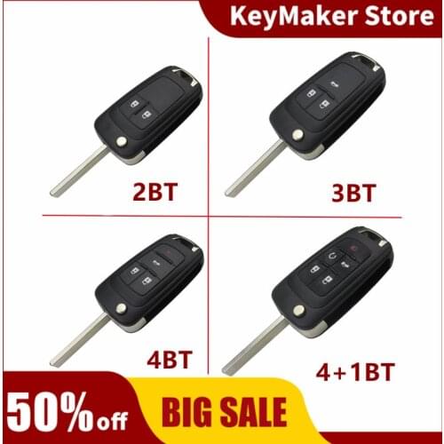 OkeyTech Replacement Folding Remote Car Key Shell Fob 2 3 4 5 Buttons Uncut Blade For Chevrolet Cruze Epica Lova Camaro Impala