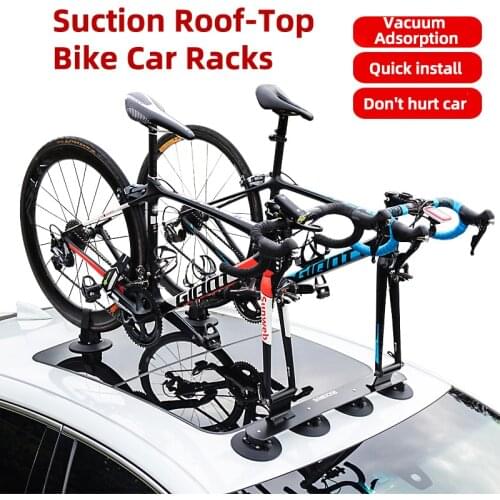 ROCKBROS Car Suction Roof-Top Bike Carrier Mountain MTB Road Bike Hub Quick Install Vacuum Universal Racks Cycling Accessory