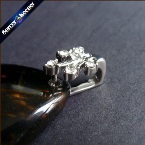 Crystal Agate Pendant Clasp Connector 5PCS/Lot Zircon Clamp Pinch Clip Bail Beads Findings DIY Jewelry Supplies Accessories DZ07