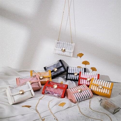 Lady’s Rhombus Grid Bag Small Square Bag Woman’s Shoulder Bag Cell Phone Messenger Bag Cross-Body Bag F875