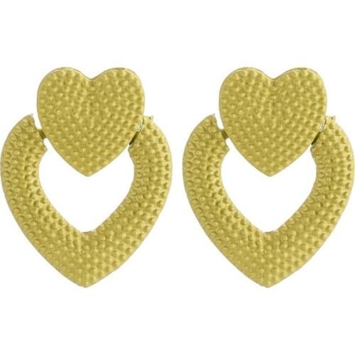 JOUVAL Classic Women Summer Dangle Earrings Printed Geometric Heart Square Drop Earring Female Eardrop Boho Ear Jewelry Brincos