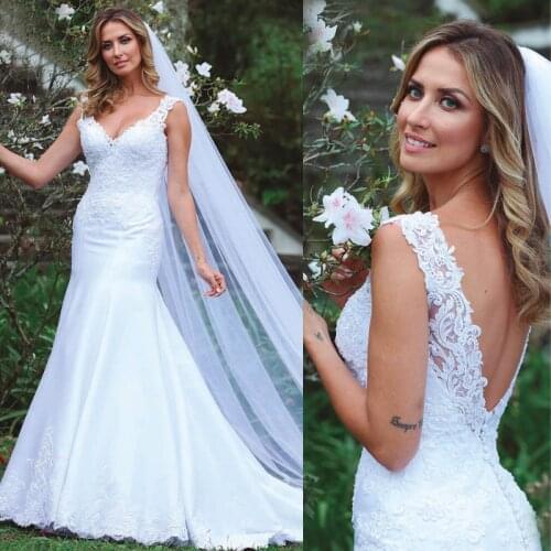 Afrian Wedding Dresses Mermaid for Women 2021 Lace Appliques Boho Bridal Gowns Country Bride Dress Robe Mariage Vestido De Noiva
