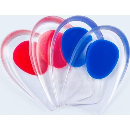 1 Pair Height Increase Insole Silicone Gel Shoe Heel Pad Half Sole Men Women Heighten Insert Cushion Foot Care Pain Relief Pad