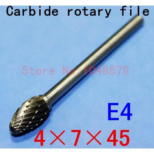 10 / box. Head: 4mm. Shank Diameter: 3mm. Carbide burrs, Carbide, Carbide rotary burrs, deburring tools. E4 * 7 * 45