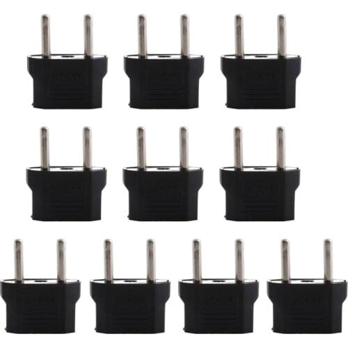 10PCS US USA to EU Europe Euro AC Power Plug Converter Travel Adapter Charger