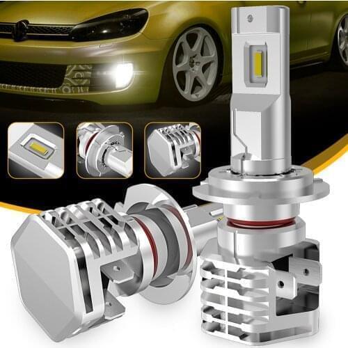 2PCS H7 LED H4 Fanless H11 H8 H9 9005/HB3 9006/HB4 10000Lm CSP Car led Headlight Bulbs Fog Lights White 6000K Super Bright