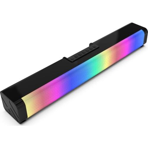2021 Computer Game Speakers with RGB Light Powerful Bass Stereo Sound USB 3.5mm Optical Soundbar PC 20W Speaker for Mobile PC TV