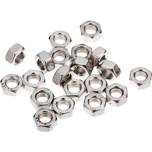 50pcs M6 A2 Stainless Steel Fine Pitch Hexagon Hex Nuts