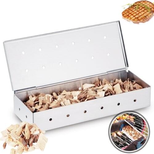 BBQ Smoking Box Gas Grill Smoker Wood Chip Cold Smoke Generator Barbecue Grill Tool Cooking Meat Bacon