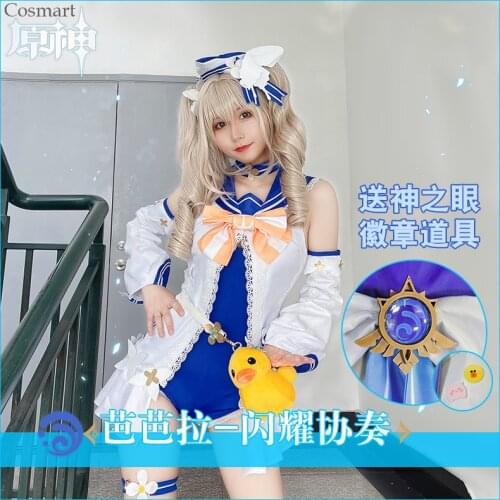 Genshin Impact Barbara Shining Concerto Swimsuit Swimwear Cosplay Costume Halloween Carnival Dailydress Party Outfit Women 2021