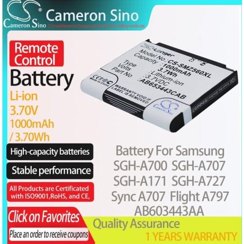 CameronSino Battery for Samsung SGH-A700 SGH-A707 SGH-A171 Flight A797 Sync A707 fits Samsung AB603443AA Remote Control battery