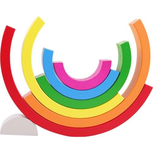 Handmade Wooden Rainbow Stacking Toddler Montessori Toys Birthday Gifts