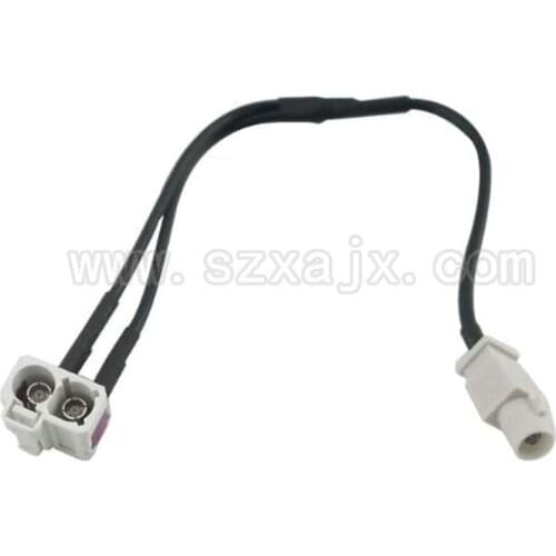 For VW Head Unit FAKRA 2 In 1 Diversity Resume Convertor Splitter Y Cable Wire Harness for RNS510 RCD510+ Antenna Radio Adapter