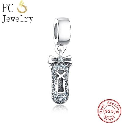 FC Jewelry Fit Original Brand Charms Bracelet Authentic 925 Sterling Silver Mini Shoes Baby Treasure Mix CZ Berloque DIY Gift