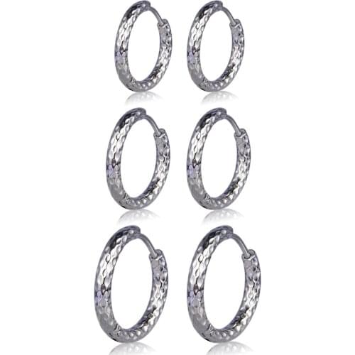 Surgical Stainless Steel Hoop Earrings, Hypoallergenic Cartilage Helix Tragus Conch Daith Huggie Earrings Size 10mm 12mm 14mm