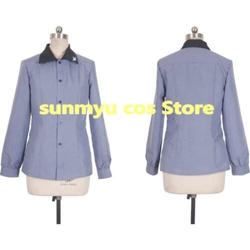 GIRLS und PANZER Nishizumi Maho Grey Shirt Cosplay Costume,Custom Size Halloween Wholesale Good Quality