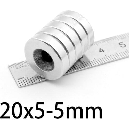 3-50Pcs 20x5-5mm Round NdFeB Neodymium Magnet N35 Super Powerful Small imanes Permanent Magnetic Disc 20x5mm Hole 5mm