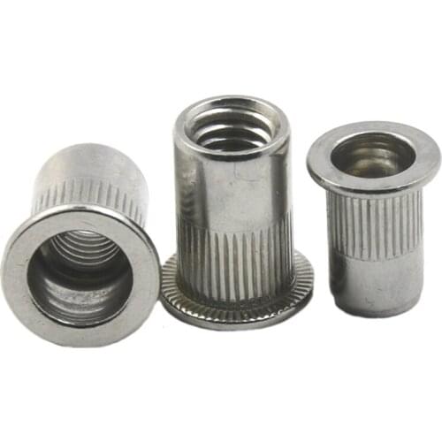 10pcs M12 304 Stainless Steel Rivnut Flat Head Threaded Rivet Insert Nutsert Cap Rivet Nut
