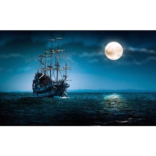 Moon sailboat The wooden puzzle 1000 pieces ersion jigsaw puzzle white card adult childrens educational toys